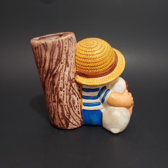 J.S.N.Y Boy Dog Tree 1970ish Figurine Bud Vase ( 4" × 2.25" × 3.75" ) - Picture 5 of 11